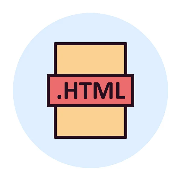 Html File Format Icon Vector Illustration — Stok Vektör