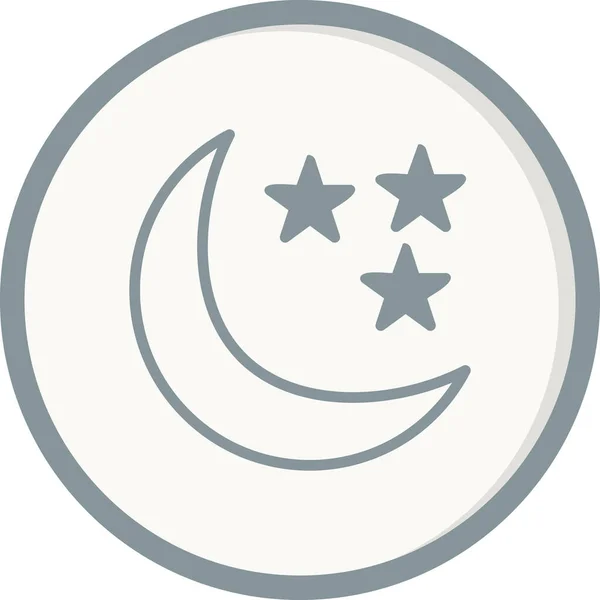 Starry Night Icon Vector Illustration — Stock Vector