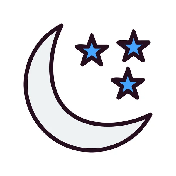 Starry Night Icon Vector Illustration — Vettoriale Stock