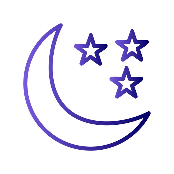 Starry Night Icon Vector Illustration — Stock vektor