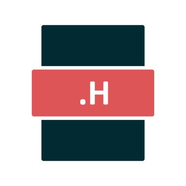 .H dosya biçimi simgesi, vektör illüstrasyonu