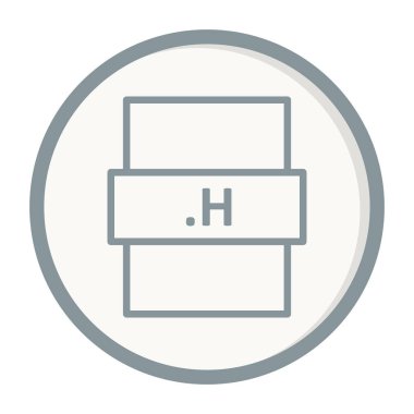 .H dosya biçimi simgesi, vektör illüstrasyonu