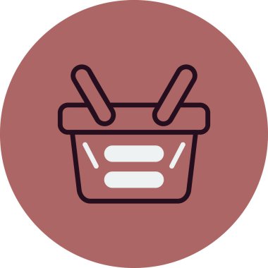 Alışveriş sepeti ikonu vektör illüstrasyonu