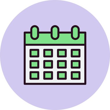 Takvim simgesi vektör illüstrasyonu