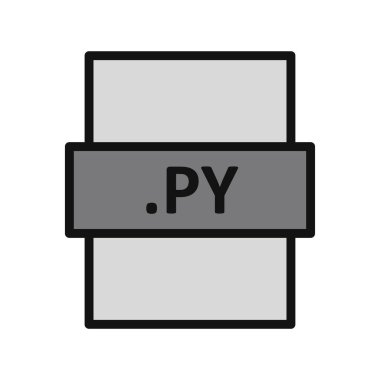 .py dosya biçimi simgesi, vektör illüstrasyonu