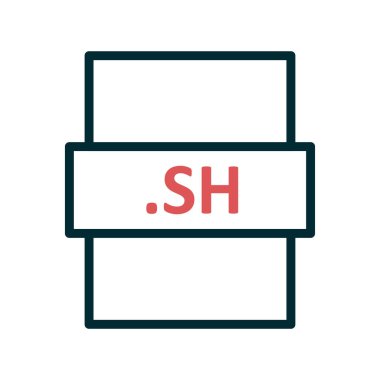 .SH dosya biçimi simgesi, vektör illüstrasyonu