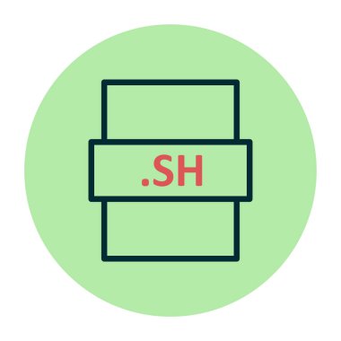 .SH dosya biçimi simgesi, vektör illüstrasyonu