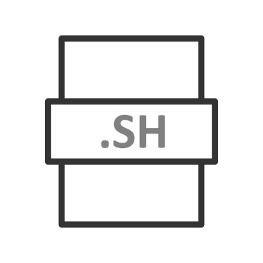 .SH dosya biçimi simgesi, vektör illüstrasyonu