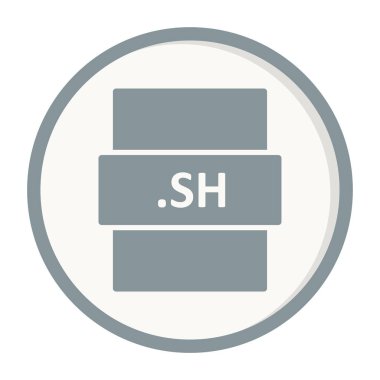 .SH dosya biçimi simgesi, vektör illüstrasyonu