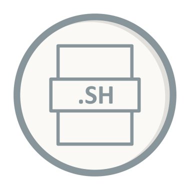 .SH dosya biçimi simgesi, vektör illüstrasyonu