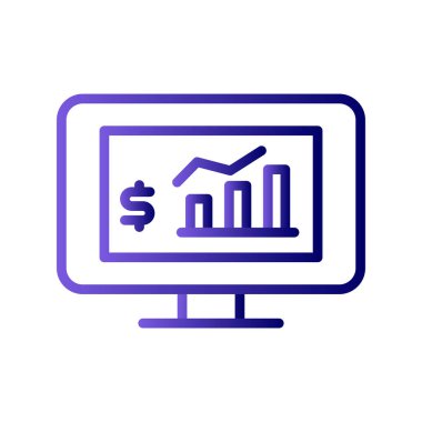 Bilgisayar vektör illüstrasyonunda nakit istatistikleri