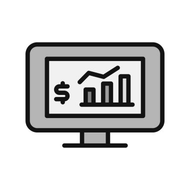 Bilgisayar vektör illüstrasyonunda nakit istatistikleri