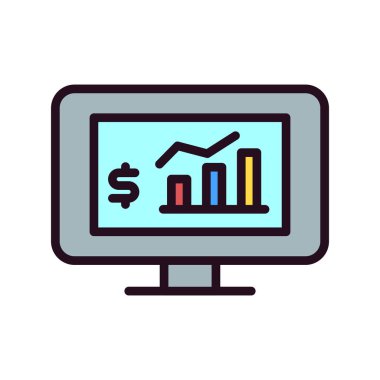 Bilgisayar vektör illüstrasyonunda nakit istatistikleri