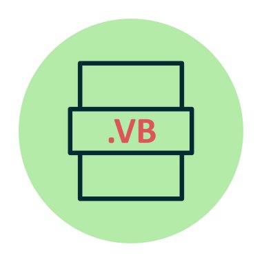.vb dosya biçimi simgesi, vektör illüstrasyonu