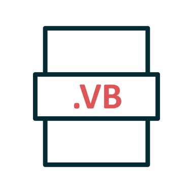 .vb dosya biçimi simgesi, vektör illüstrasyonu