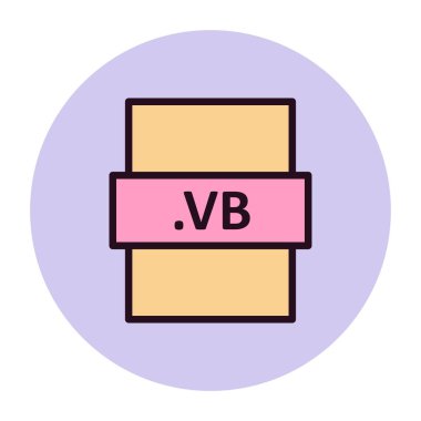 .vb dosya biçimi simgesi, vektör illüstrasyonu