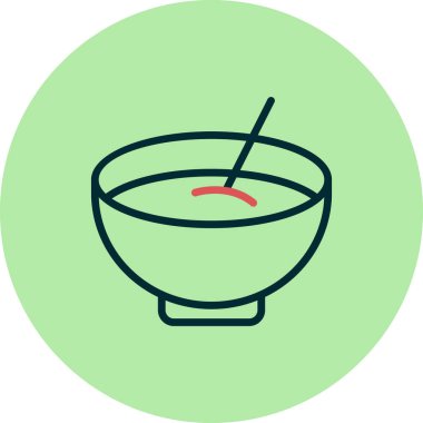 Bir kase çorba ikonu vektör illüstrasyonu