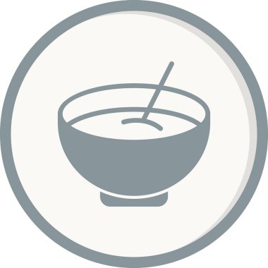 Bir kase çorba ikonu vektör illüstrasyonu