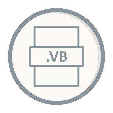 .vb dosya biçimi simgesi, vektör illüstrasyonu