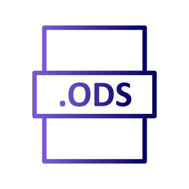 .Ods dosya biçimi simgesi, vektör illüstrasyonu