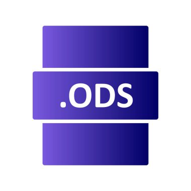 .Ods dosya biçimi simgesi, vektör illüstrasyonu