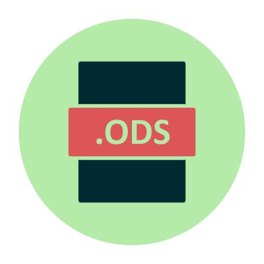 .Ods dosya biçimi simgesi, vektör illüstrasyonu