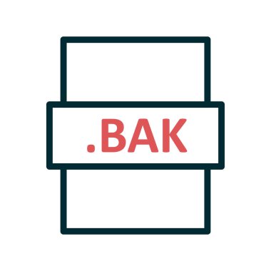 BAK dosya simgesi, vektör illüstrasyonu