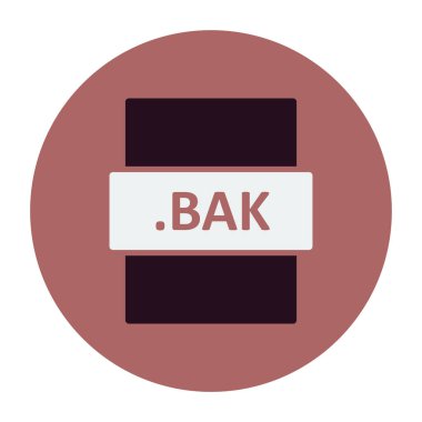 BAK dosya simgesi, vektör illüstrasyonu