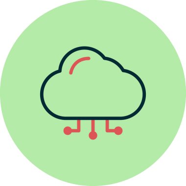 Bulut hesaplama simgesi vektör illüstrasyonu