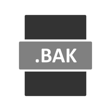 BAK dosya simgesi, vektör illüstrasyonu