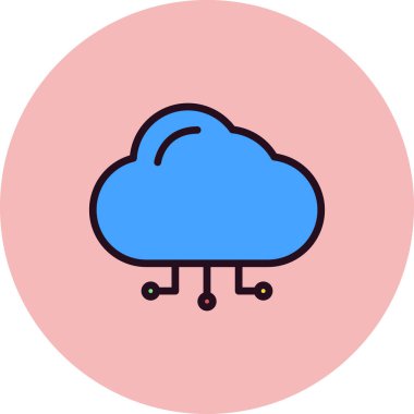 Bulut hesaplama simgesi vektör illüstrasyonu