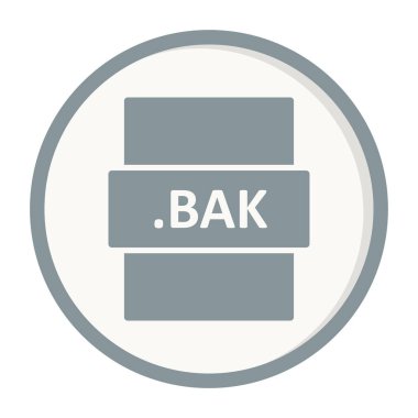 BAK dosya simgesi, vektör illüstrasyonu