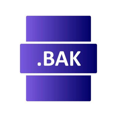 BAK dosya simgesi, vektör illüstrasyonu