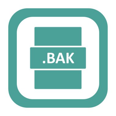 BAK dosya simgesi, vektör illüstrasyonu