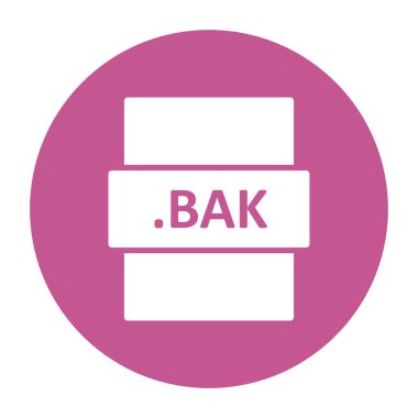 BAK dosya simgesi, vektör illüstrasyonu