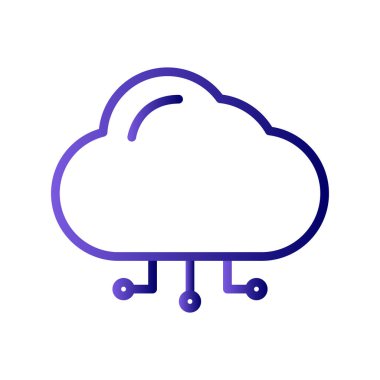 Bulut hesaplama simgesi vektör illüstrasyonu