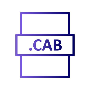.CAB dosya biçim simgesi, vektör illüstrasyonu