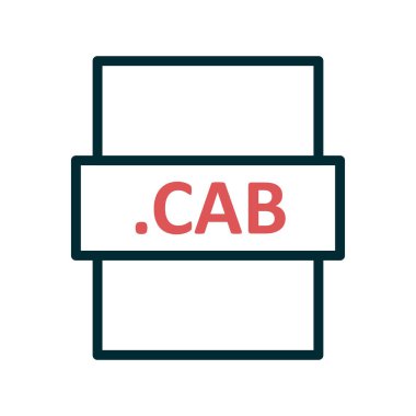 .CAB dosya biçim simgesi, vektör illüstrasyonu