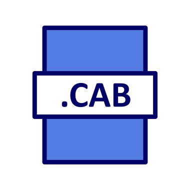 .CAB dosya biçim simgesi, vektör illüstrasyonu
