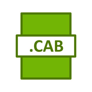 .CAB dosya biçim simgesi, vektör illüstrasyonu