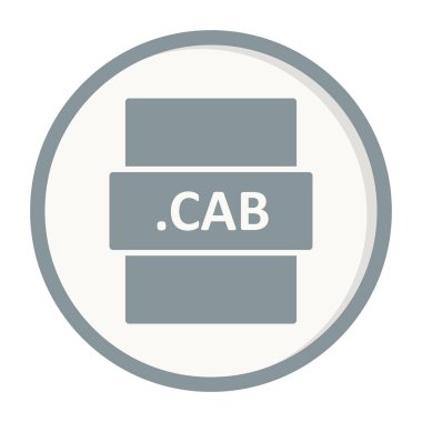 .CAB dosya biçim simgesi, vektör illüstrasyonu