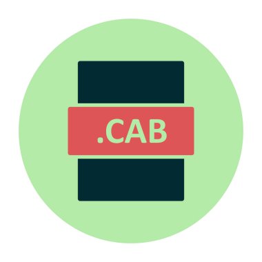 .CAB dosya biçim simgesi, vektör illüstrasyonu