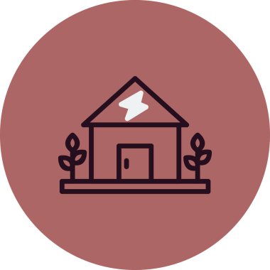 Bir eko ev simgesinin vektör illüstrasyonu