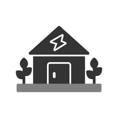 Bir eko ev simgesinin vektör illüstrasyonu