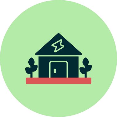 Eko ev simgesinin vektör illüstrasyonu