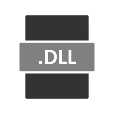 .dll dosya biçimi simgesi, vektör illüstrasyonu