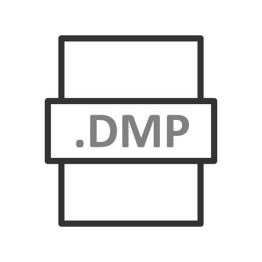 .dmp dosya biçimi simgesi, vektör illüstrasyonu