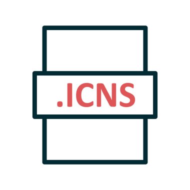 .ICNS dosya biçimi simgesi, vektör illüstrasyonu