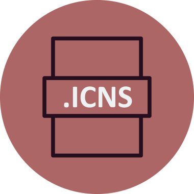 .ICNS dosya biçimi simgesi, vektör illüstrasyonu