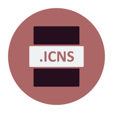 .ICNS dosya biçimi simgesi, vektör illüstrasyonu